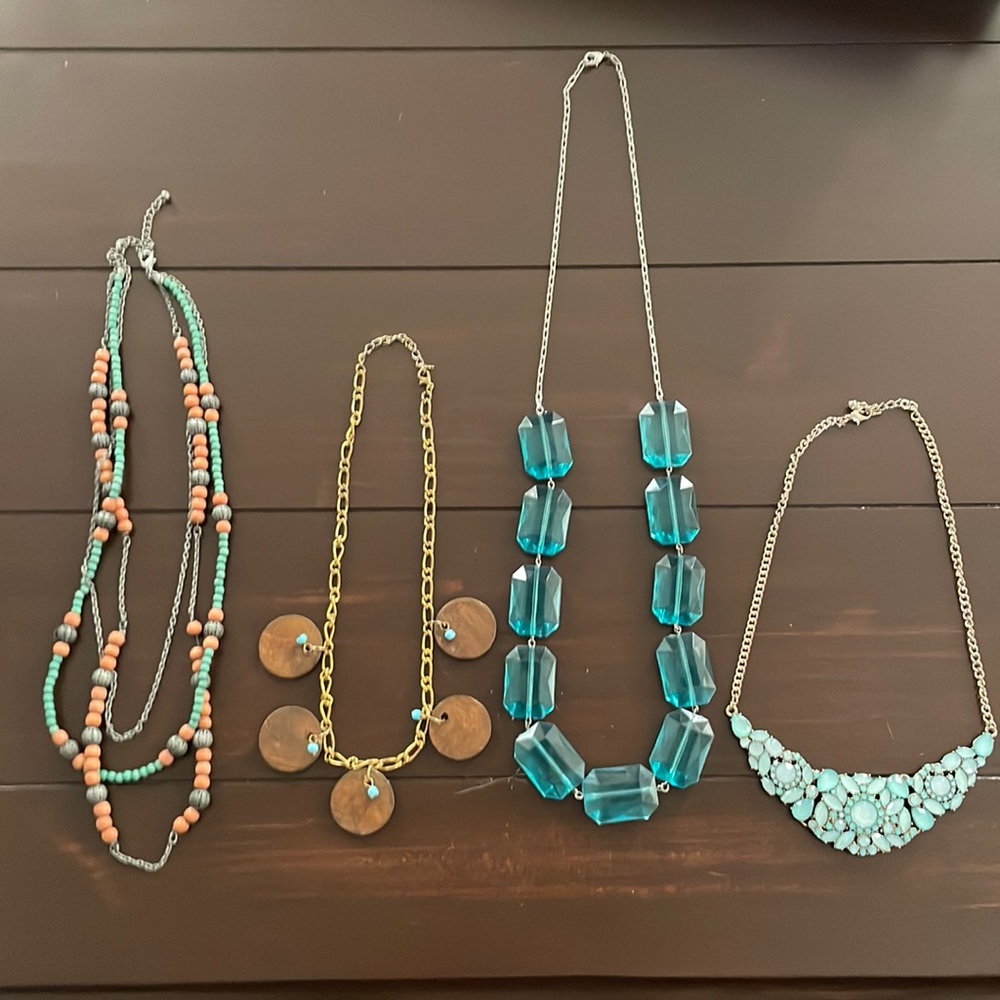 Teal necklace bundle